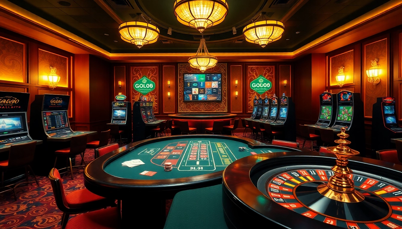 rr88 - truy cập trang chủ nhà cái rr88 mới nhất in an exciting casino setting with poker tables and slot machines.