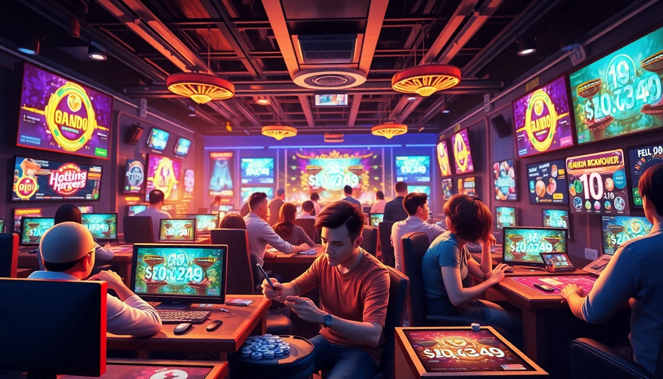 Exciting scene of players enjoying game đổi thưởng with vibrant graphics and engaging gameplay.