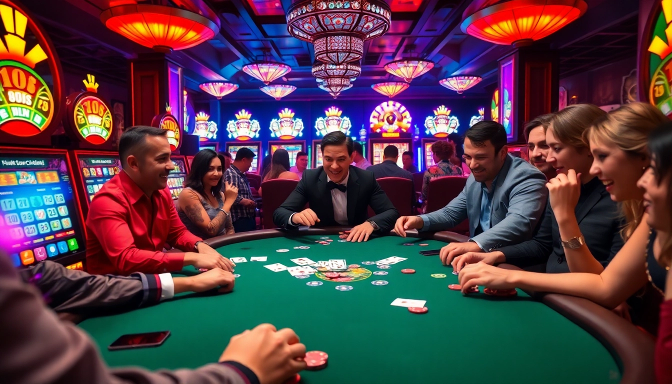 Nohu90 poker scene showcasing intense gameplay with luxury and excitement.