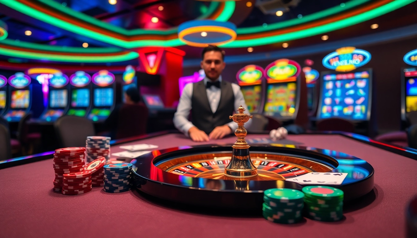 Experience the thrill of open 88 at a vibrant casino table with engaging players and elegant decor.
