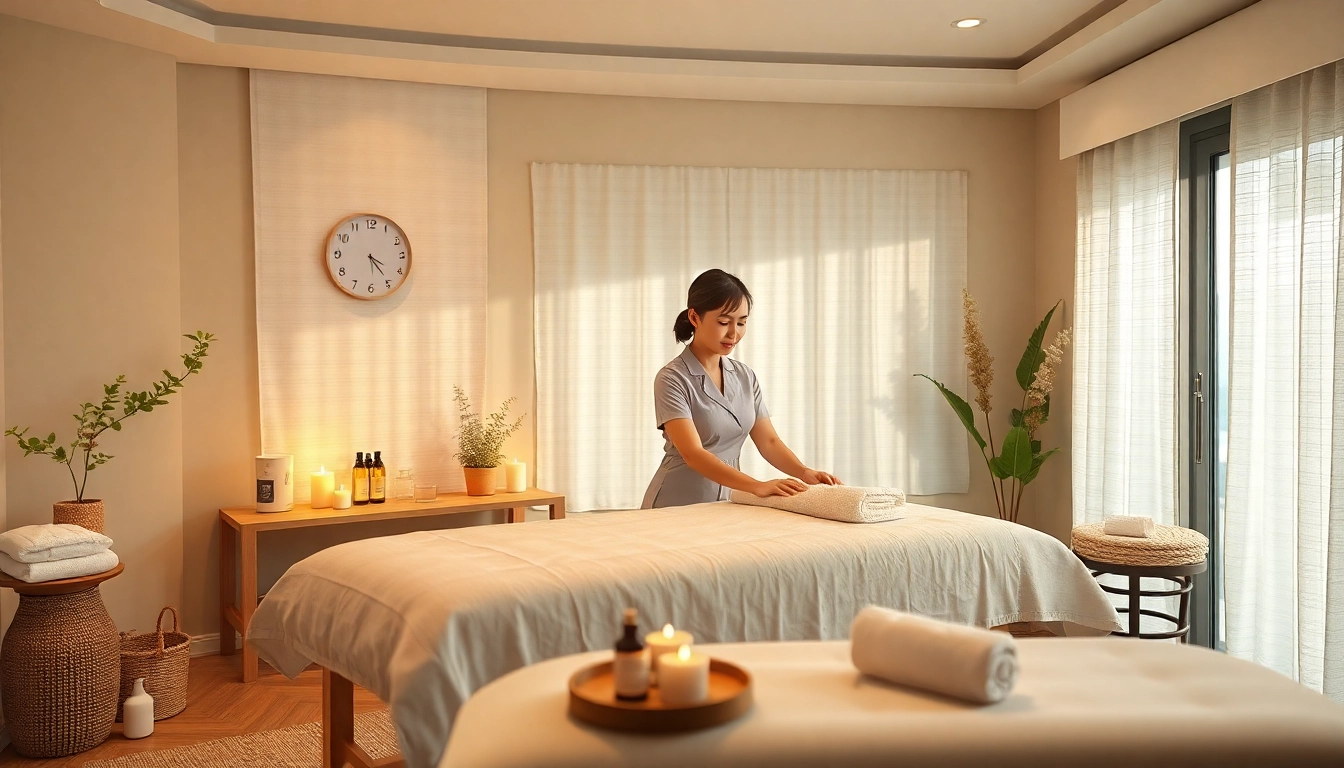 오산출장마사지: 가정 방문 준비 완료된 전문 젊은 여성 마사지 치료사