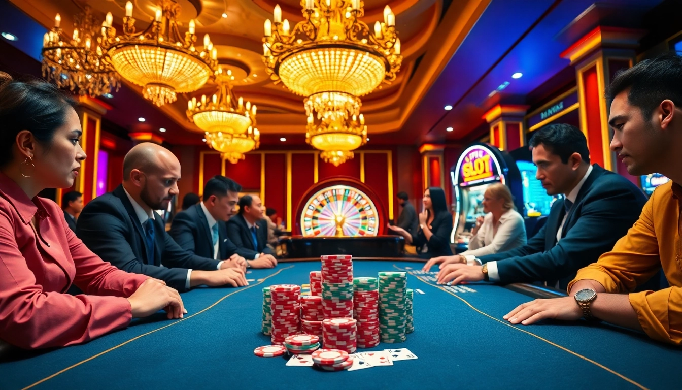 Engaging poker players at a casino showcasing the excitement of https://vn789.xyz/.