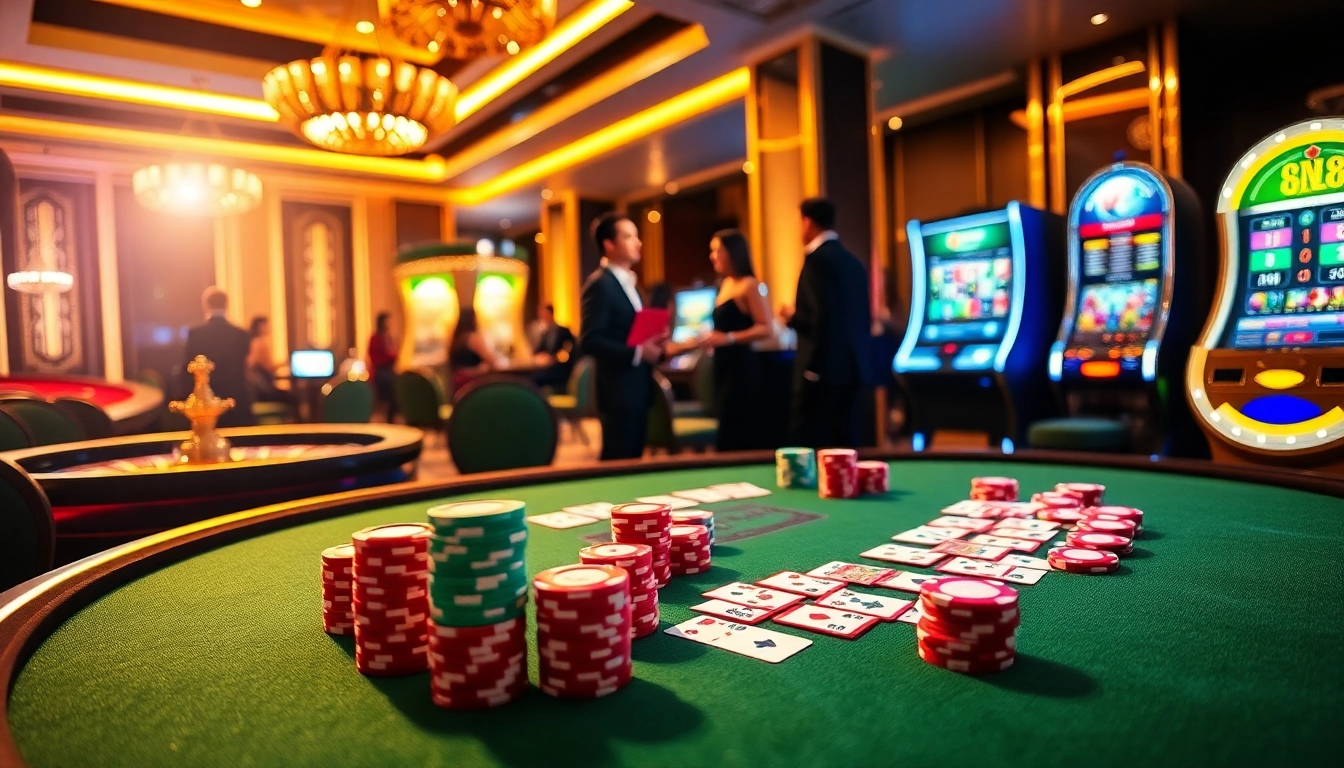 Experience the thrill of high-stakes gambling at CM88's luxurious casino tables.