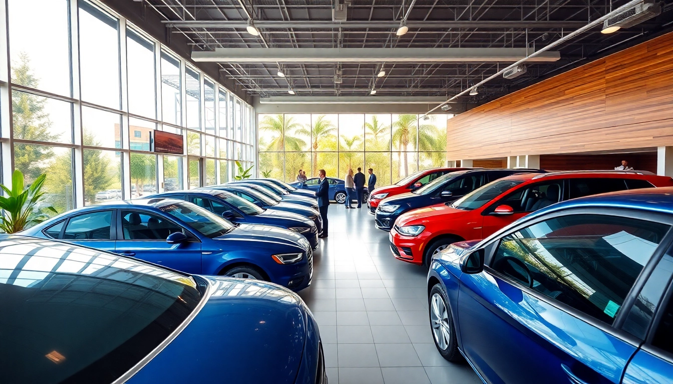 Auto kaufen leicht gemacht in einem einladenden Autohaus mit verschiedenen Fahrzeugen.