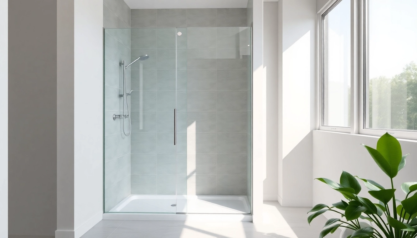 Duschkabine 90x90 in modernem Badezimmer, das stilvolle Design mit eleganten Glaselementen zeigt.