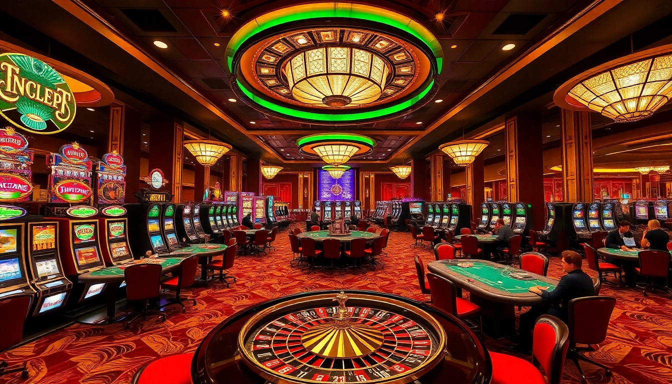 C168 casino experience showcasing luxurious gaming tables and vibrant slot machines for thrilling gameplay.
