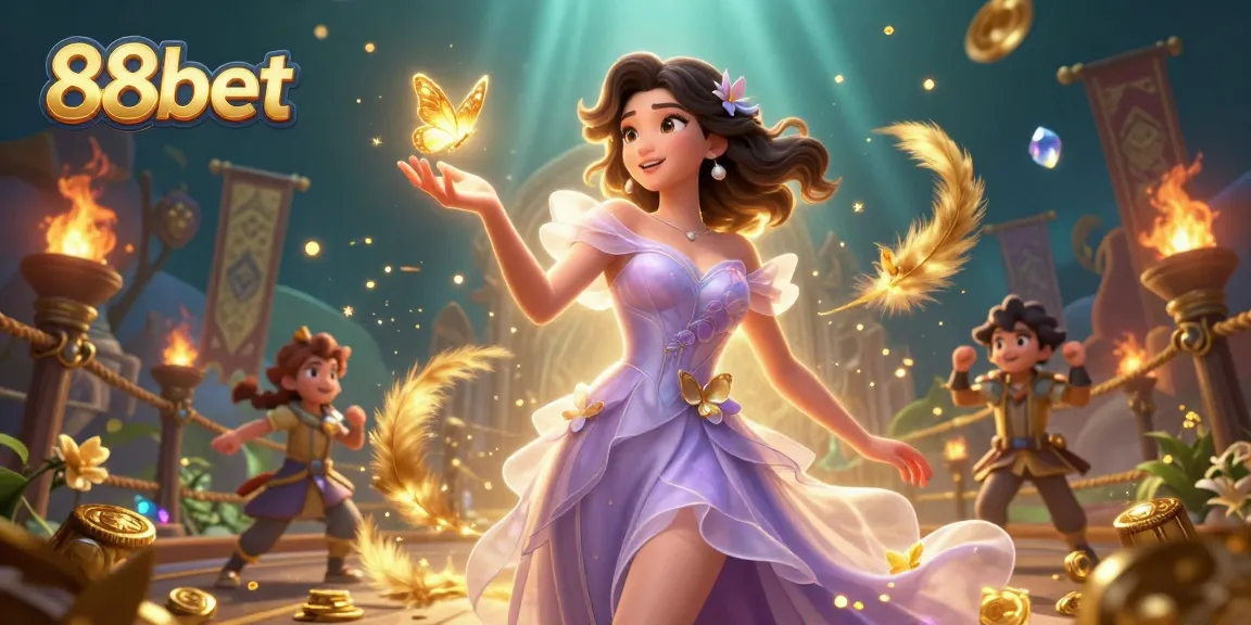 Engage with 88bet's immersive casino experience, featuring vibrant characters and magical elements.