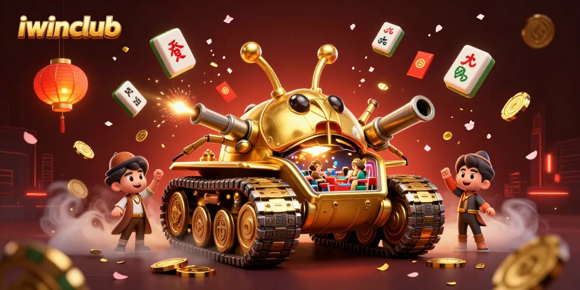 Engage with the iwinclub experience through a vibrant 3D illustration of a unique casino tank.
